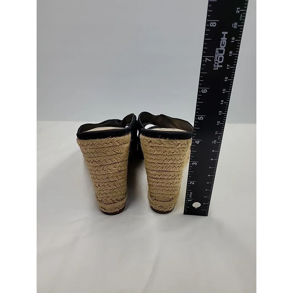 Circus By Sam Edelman Women's 10 Knot Espadrille‎ Wedge Clog Mules Sandals Black